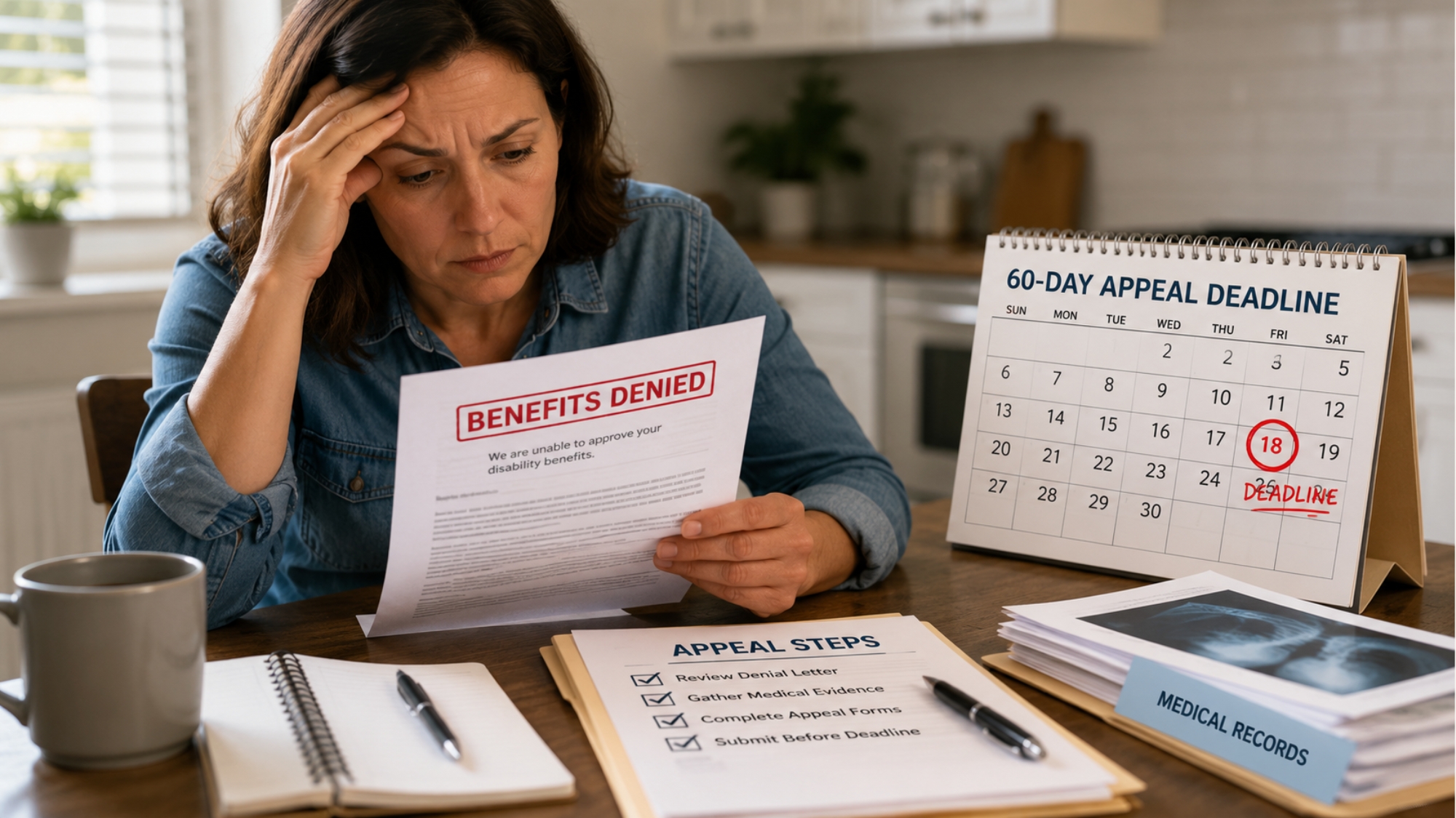 Denied SSDI Benefits? What to Do Before the 60-Day Appeal Deadline